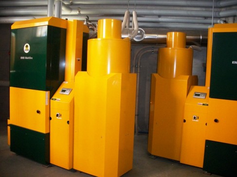 impianto a pellet 2 x KWB USV GS Multifire 2x100 kW