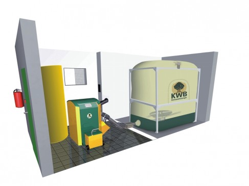 Pelletsanlage mit Big Big Austragung der Fa. KWB