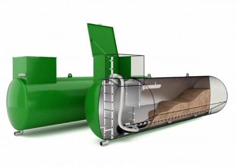 Pelletstank unterirdisch